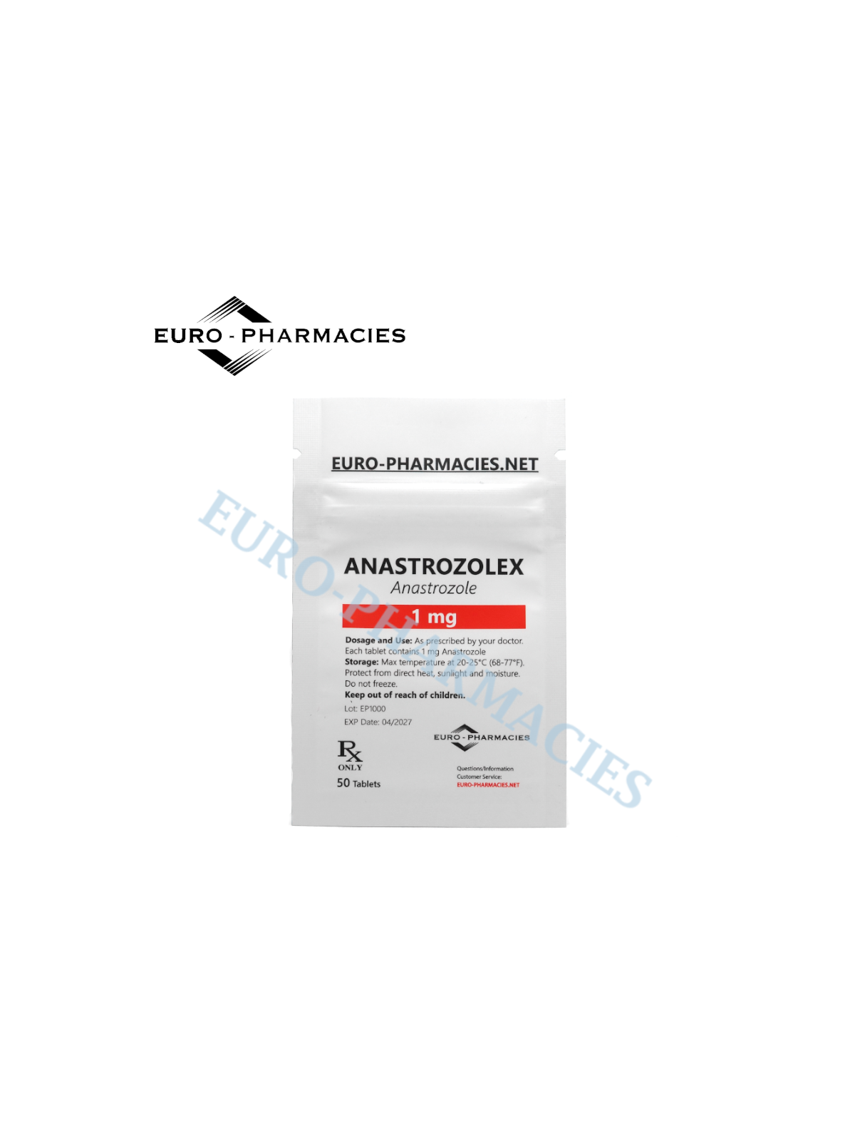 Anastrozolex (ARIMIDEX ) - 1mg/tab, 50 pills/bag - Euro-Pharmacies