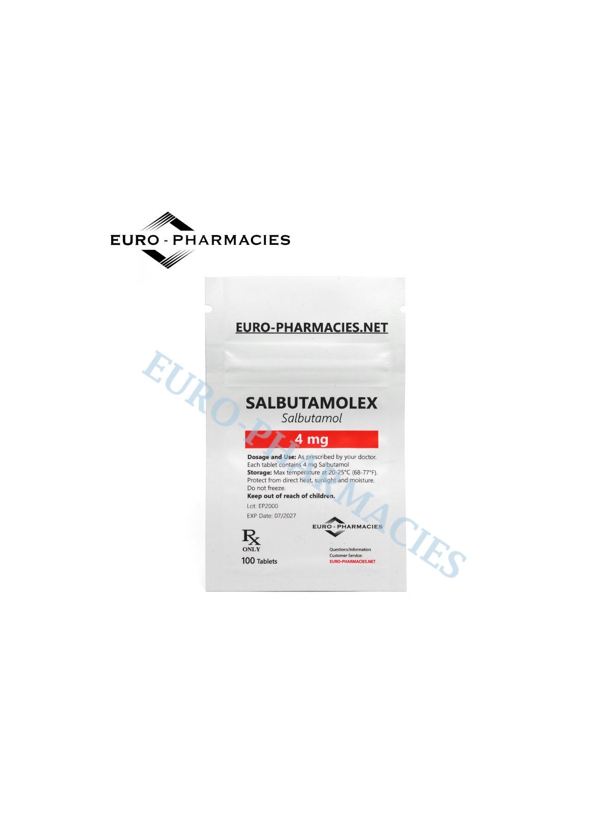 Salbutamolex (salbutamol) - 4mg/tab, 100 pills/bag - Euro-Pharmacies