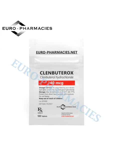 Clenbuterox (Clenbuterol) - 40mcg/tab, 100 pills/bag - Euro-Pharmacies - USA