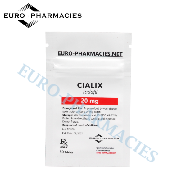 Cialix (Tadafil) - 20mg/tab, 50 pills/bag - Euro-Pharmacies - USA