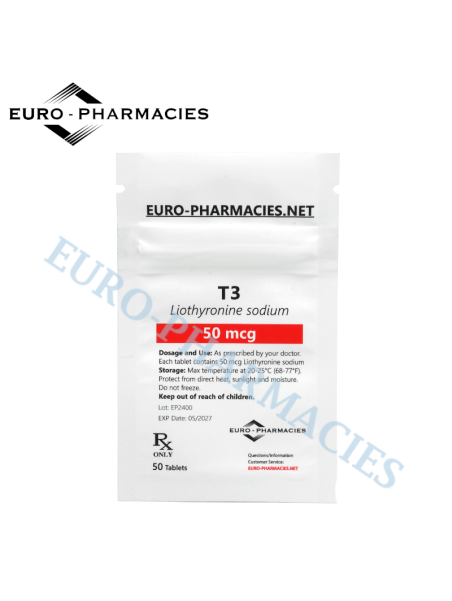 T3 - 50mcg/tab, 50 pills/bag - Euro-Pharmacies - USA