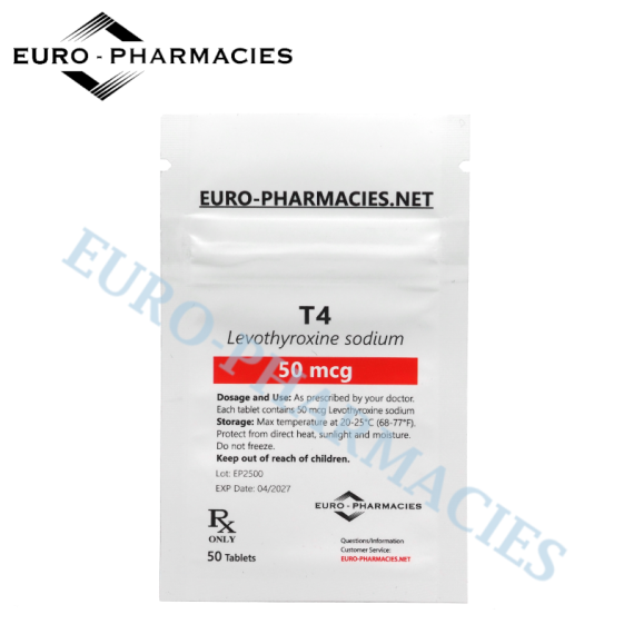 T4 - 50mcg/tab, 50 pills/bag - Euro-Pharmacies - USA