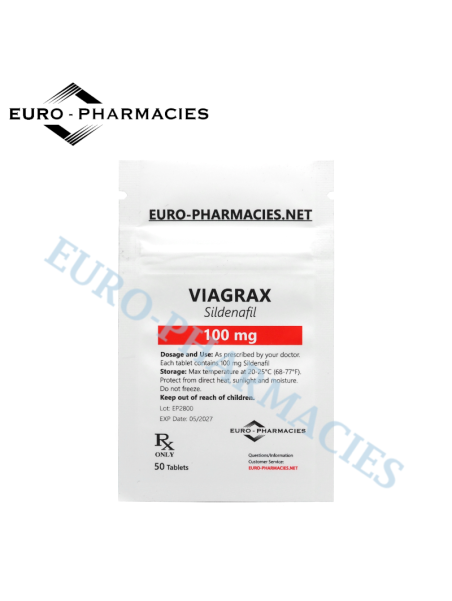 Viagrax (Sildenafil) - 100mg/tab, 50 pills/bag - Euro-Pharmacies - USA