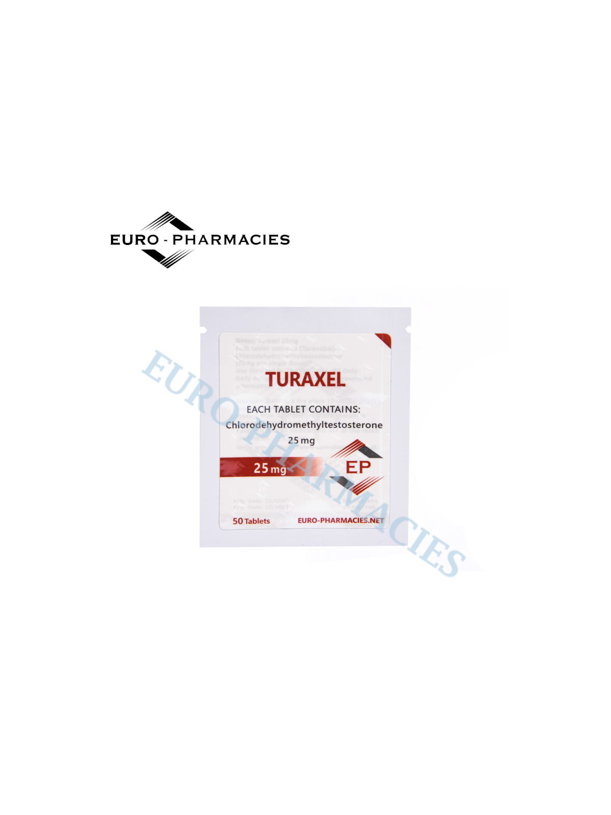 Turaxel 25 (Turanabol) - 25mg/tab, 50 pills/bag - Euro-Pharmacies - USA