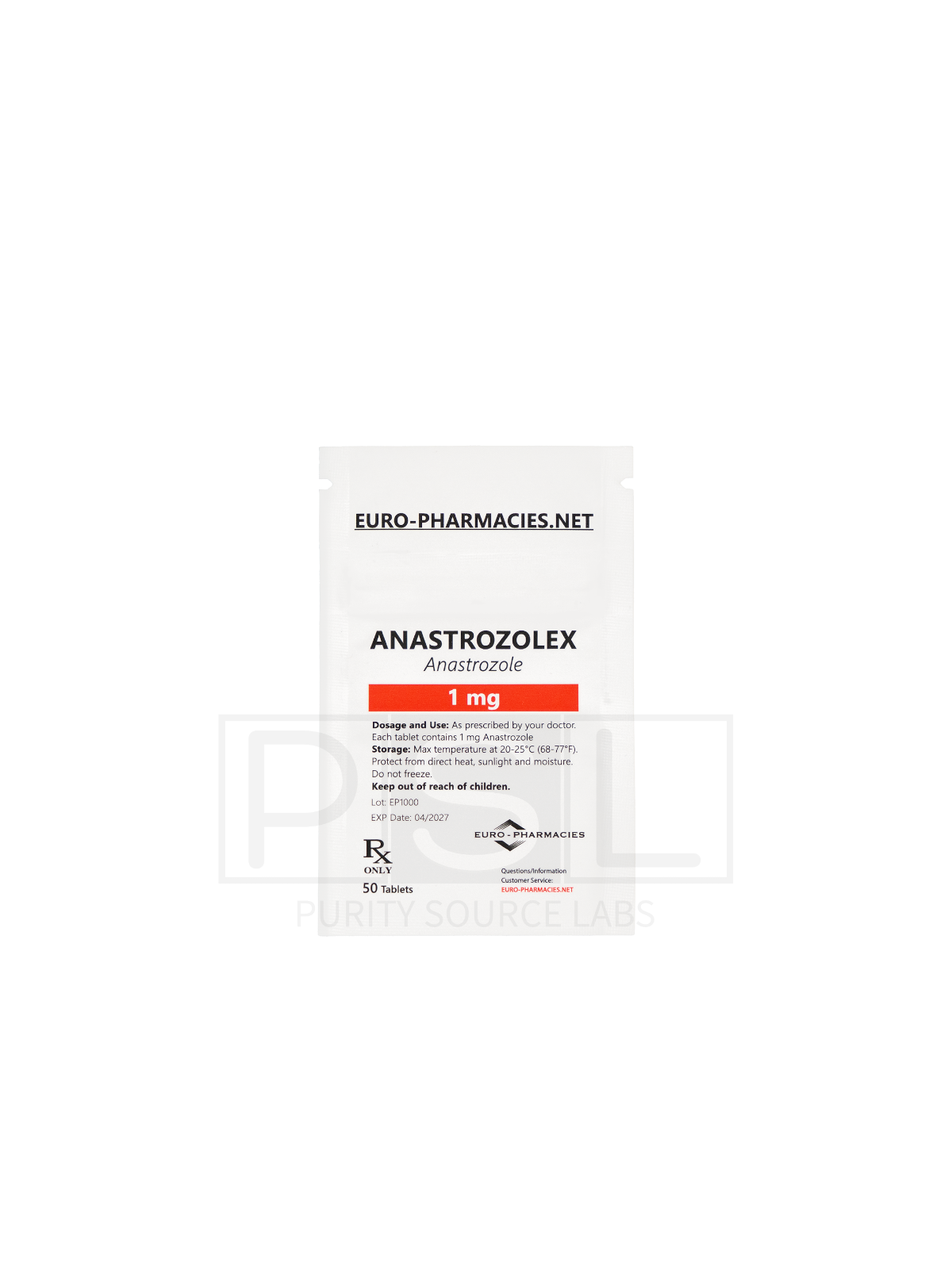 Anastrozolex (ARIMIDEX) - 1mg/tab, 50 pills/bag - Euro-Pharmacies