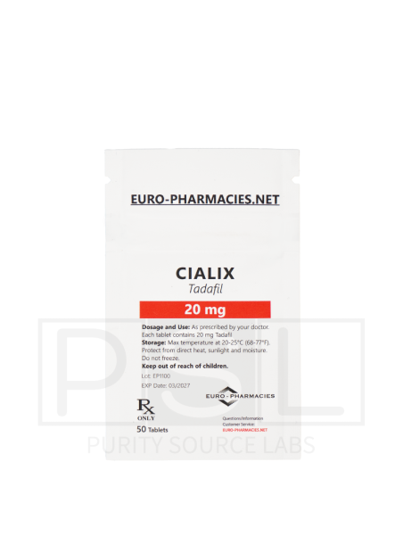 Cialix (Tadafil) - 20mg/tab, 50 pills/bag - Euro-Pharmacies