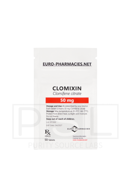 Clomixin (Clomid) - 50mg/tab, 50 pills/bag - Euro-Pharmacies