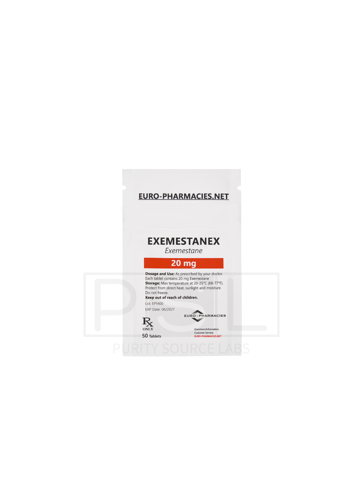 Exemestanex ( Aromasin) - 20mg/tab, 50 pills/bag - Euro-Pharmacies