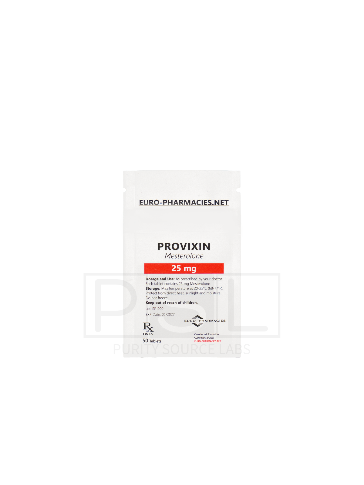 Provixin (Proviron) - 25mg/tab, 50 pills/bag - Euro-Pharmacies