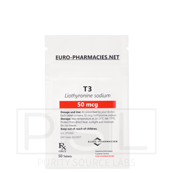 T3  -  50mcg/tab, 50 pills/bag - Euro-Pharmacies
