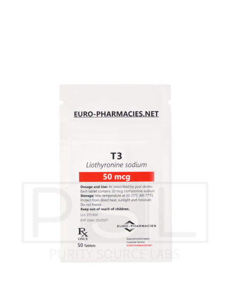 T3  -  50mcg/tab, 50 pills/bag - Euro-Pharmacies