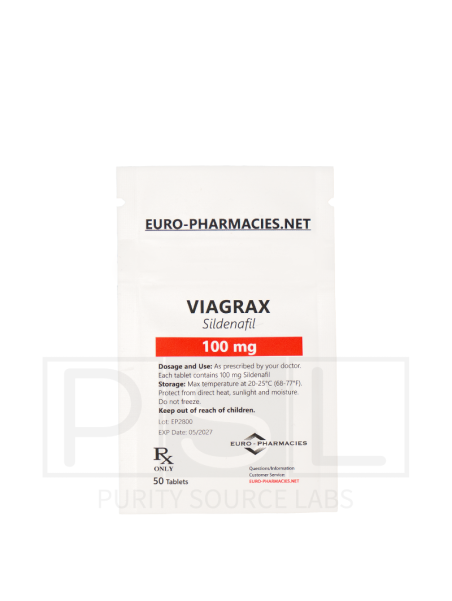 Viagrax (Sildenafil) - 100mg/tab, 50 pills/bag - Euro-Pharmacies