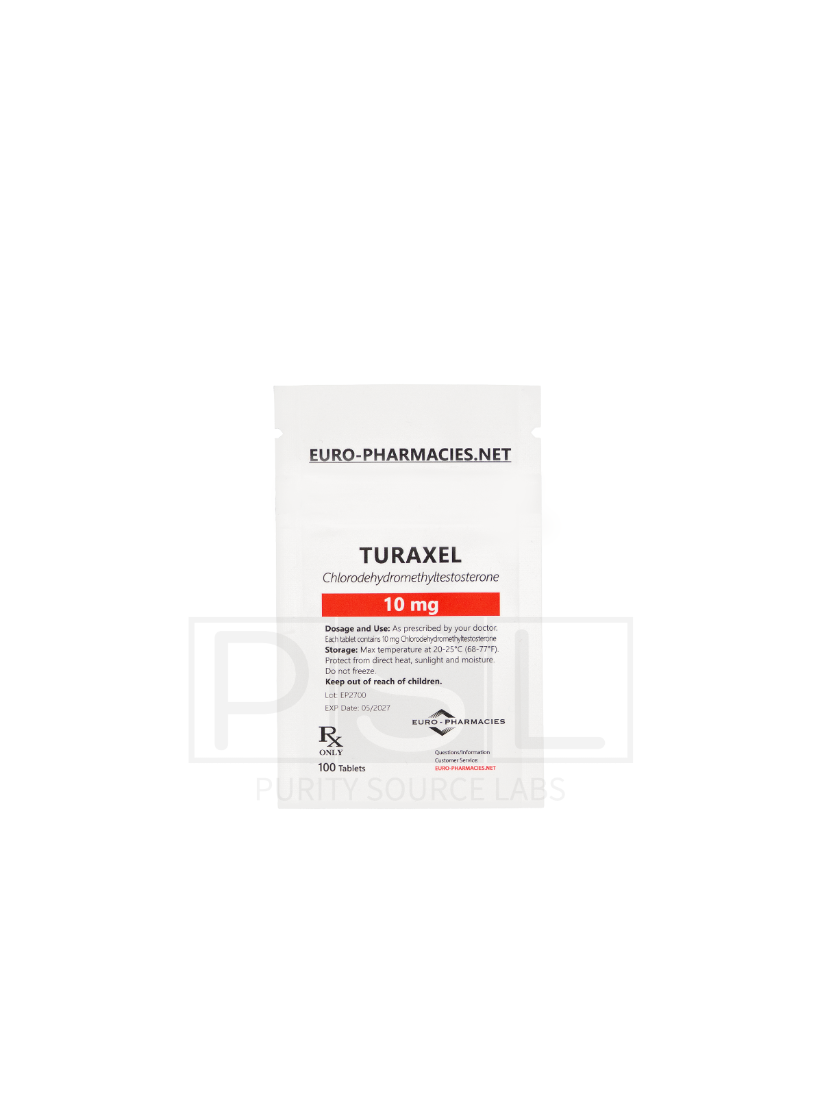 Turaxel (Turanabol) - 10mg/tab, 100 pills/bag - Euro-Pharmacies