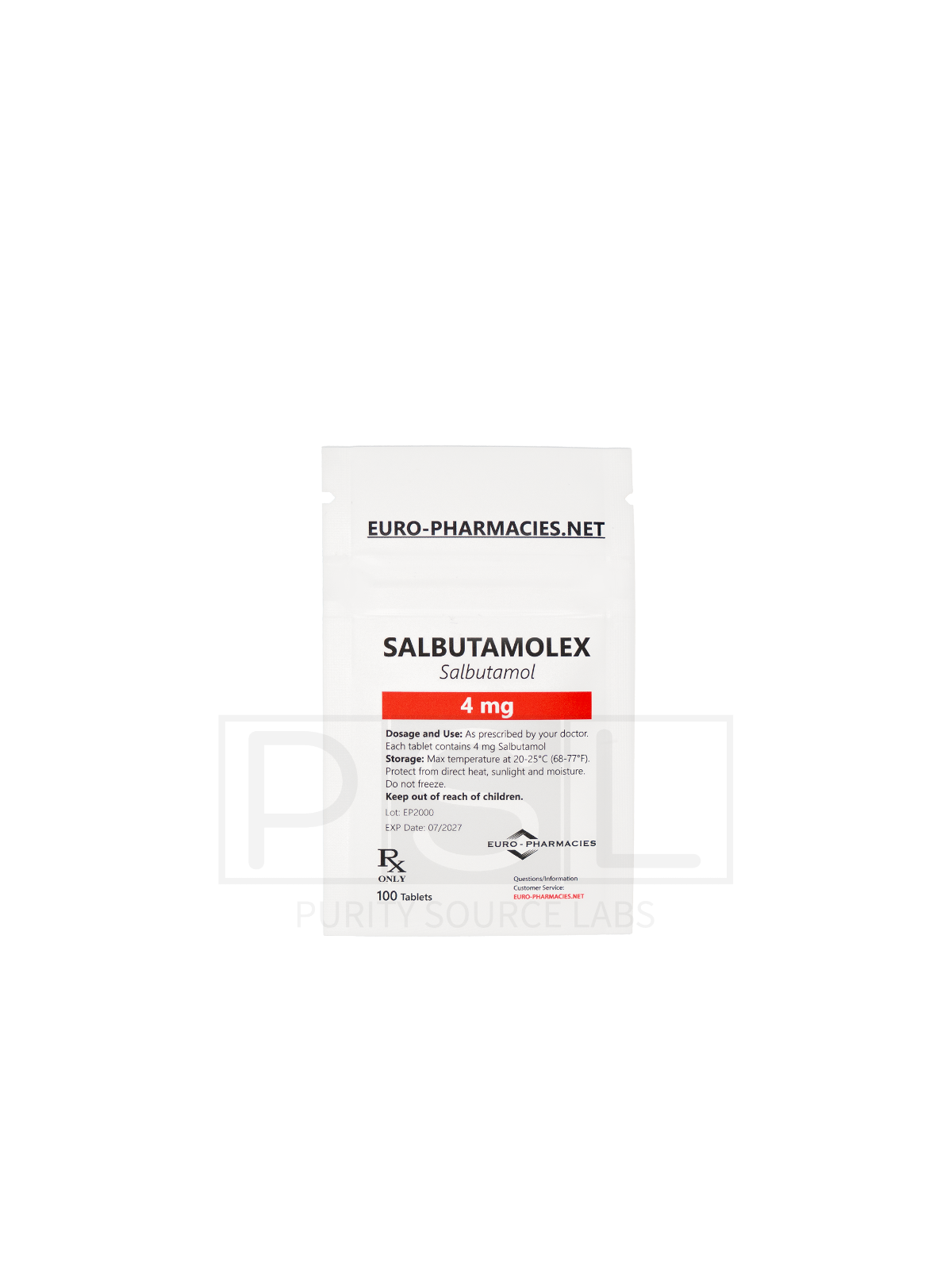 Salbutamolex (salbutamol) - 4mg/tab, 100 pills/bag - Euro-Pharmacies