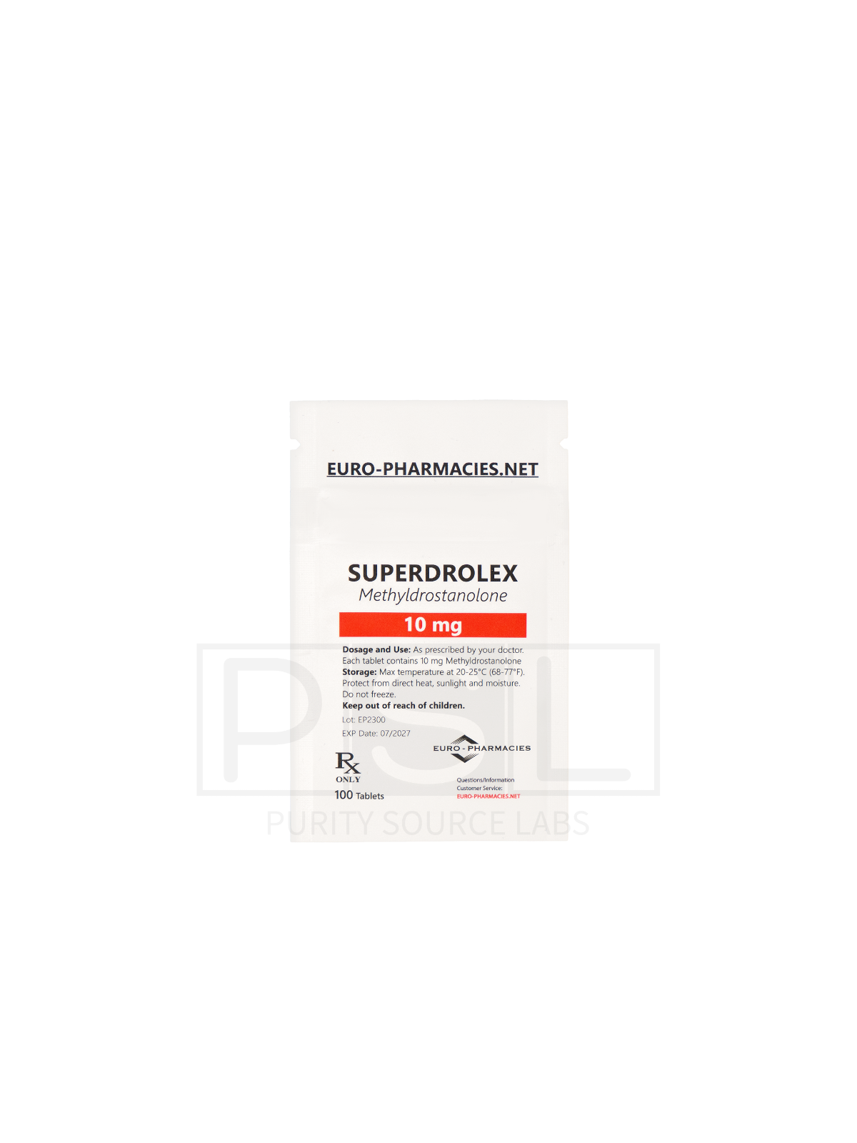 Superdrolex (Methyldrostanolone) - 10mg/tab, 100 pills/bag - Euro-Pharmacies