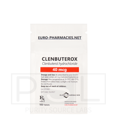 Clenbuterox (Clenbuterol) - 40mcg/tab, 100 pills/bag - Euro-Pharmacies - USA
