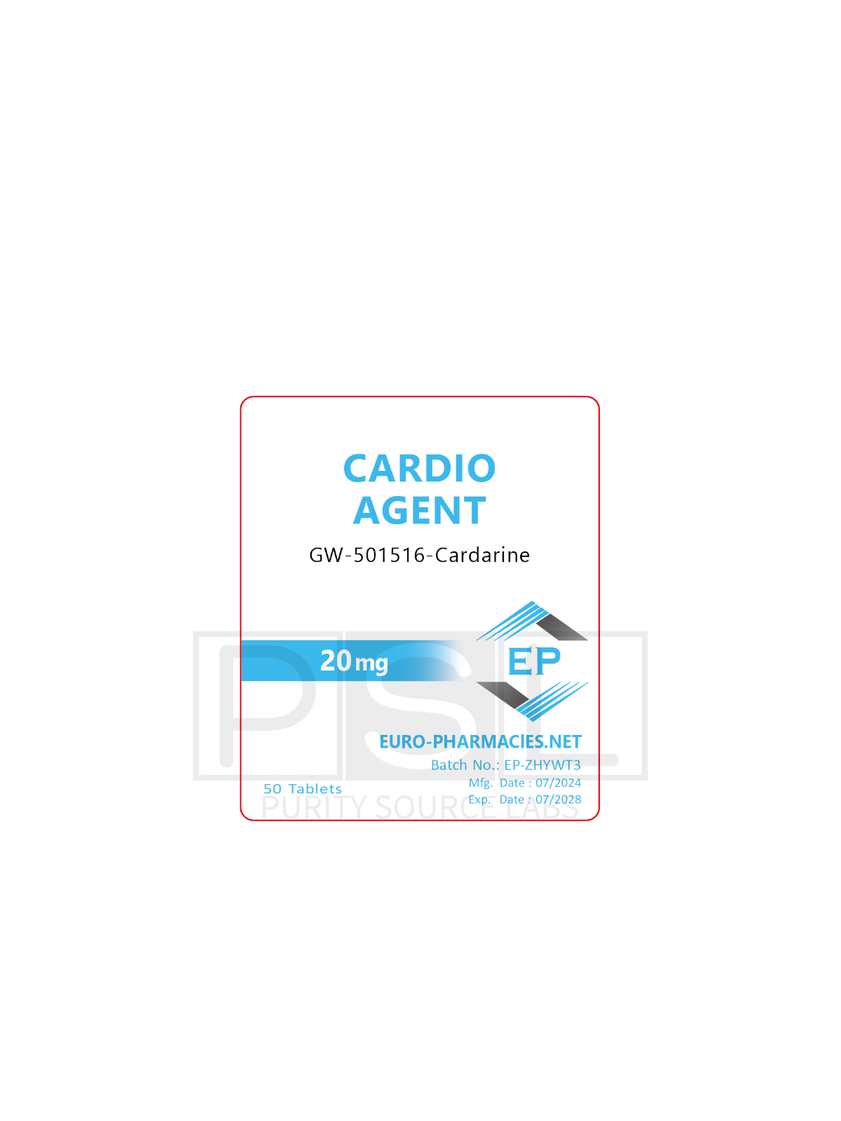 Cardio Agent (GW501516) - 20mg/tab - 50 tab - Euro-Pharmacies