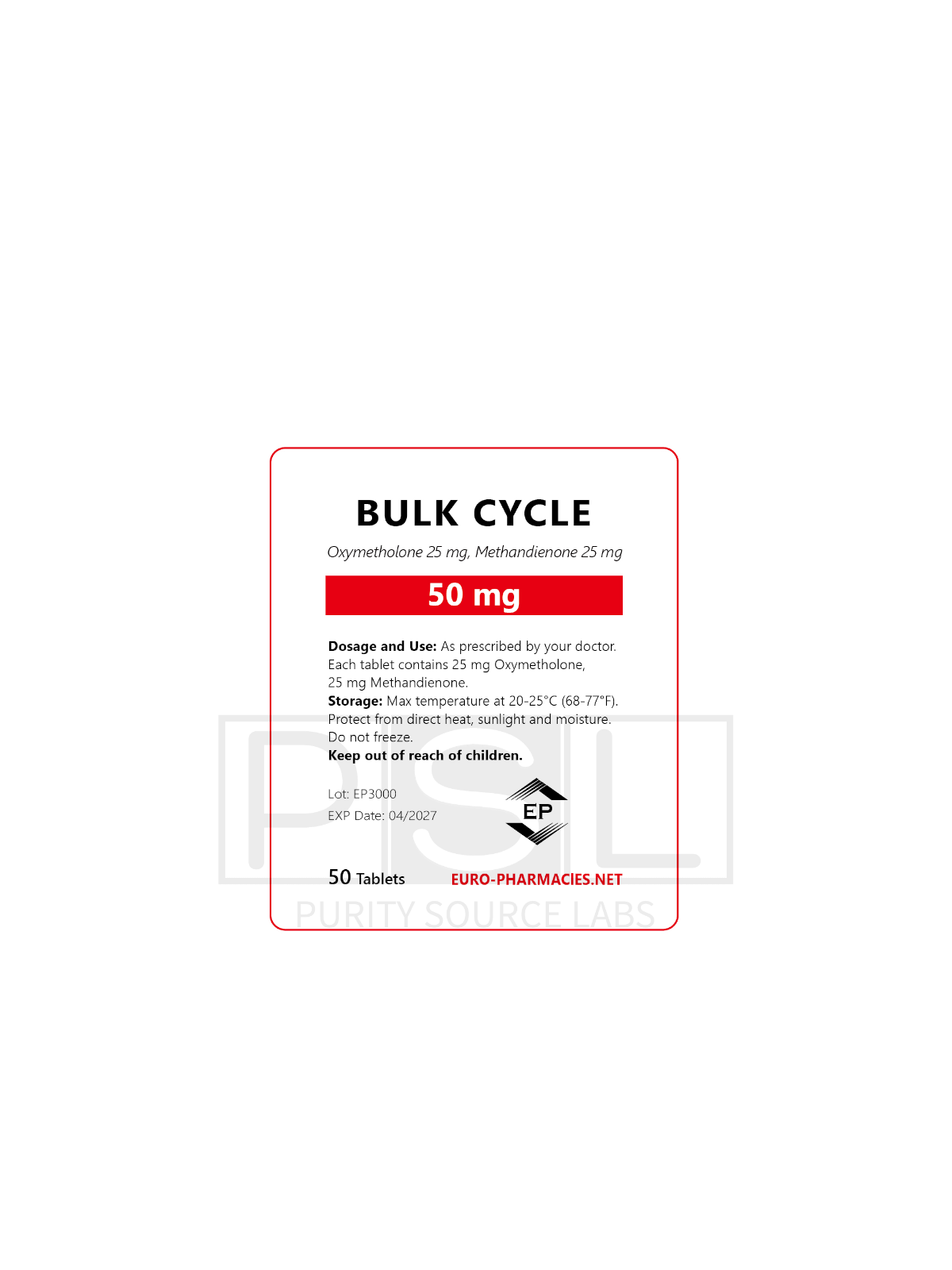 Bulk Cycle ( D-bol 25mg +  Drol 25mg ) -50mg/tab, 50 pills/bag - Euro-Pharmacies - USA