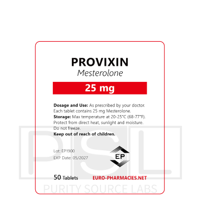 Provixin (Proviron) - 25mg/tab, 50 pills/bag - Euro-Pharmacies - USA