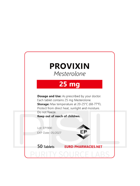 Provixin (Proviron) - 25mg/tab, 50 pills/bag - Euro-Pharmacies - USA