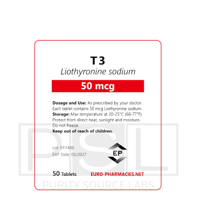 T3 - 50mcg/tab, 50 pills/bag - Euro-Pharmacies - USA