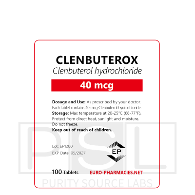 Clenbuterox (Clenbuterol) - 40mcg/tab, 100 pills/bag - Euro-Pharmacies