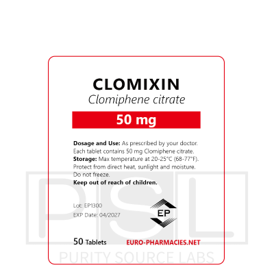 Clomixin (Clomid) - 50mg/tab, 50 pills/bag - Euro-Pharmacies