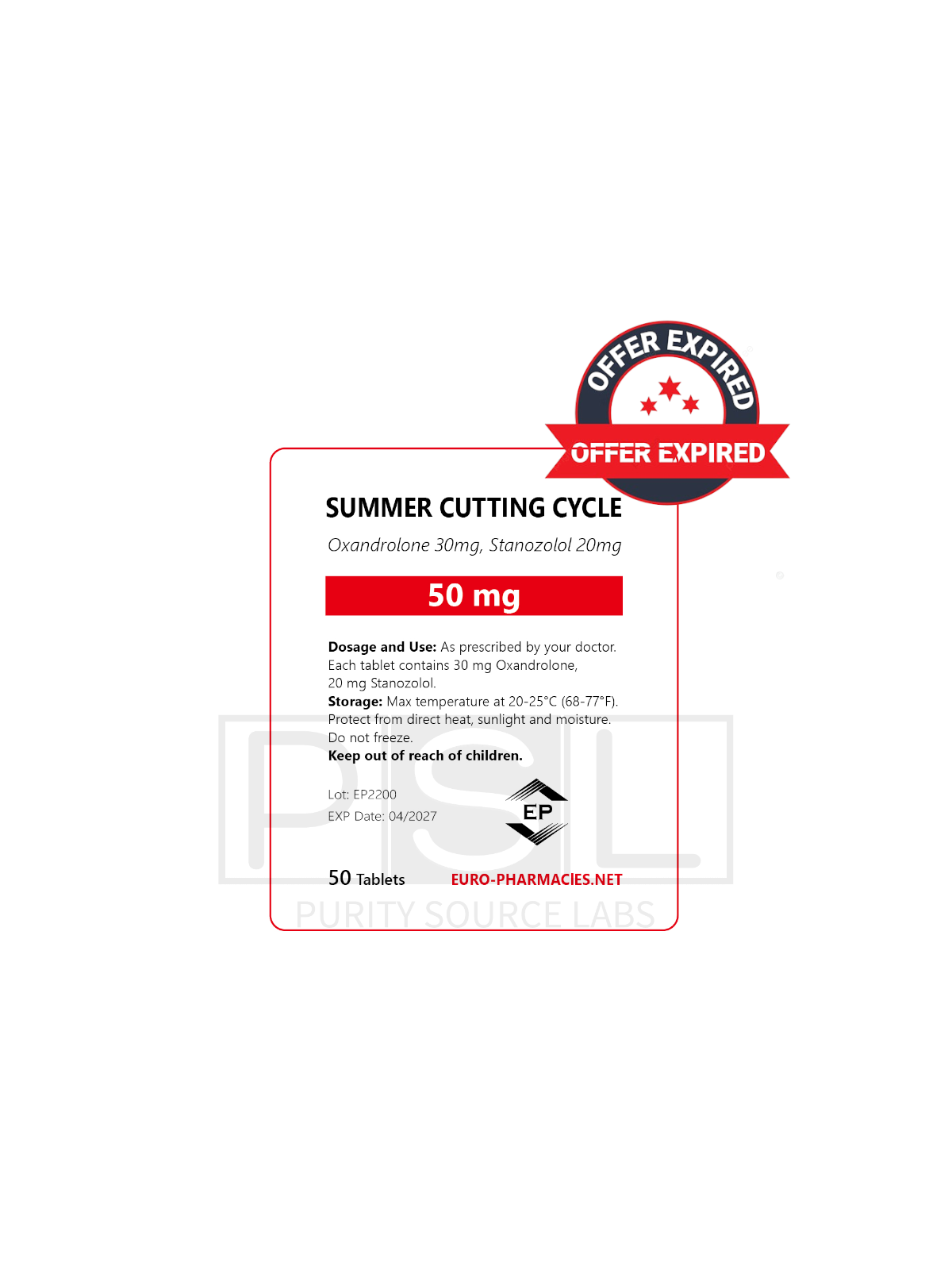 Summer Cutting cycle (20 mg winstrol + 30mg anavar)  -50mg/tab, 50 pills/bag - Euro-Pharmacies - USA