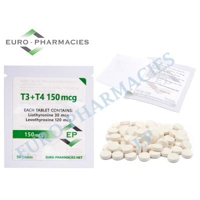 T3+T4 - (T3-30mcg + T4-120mcg) -150mcg/tab, 50 pills/bag - Euro-Pharmacies - USA