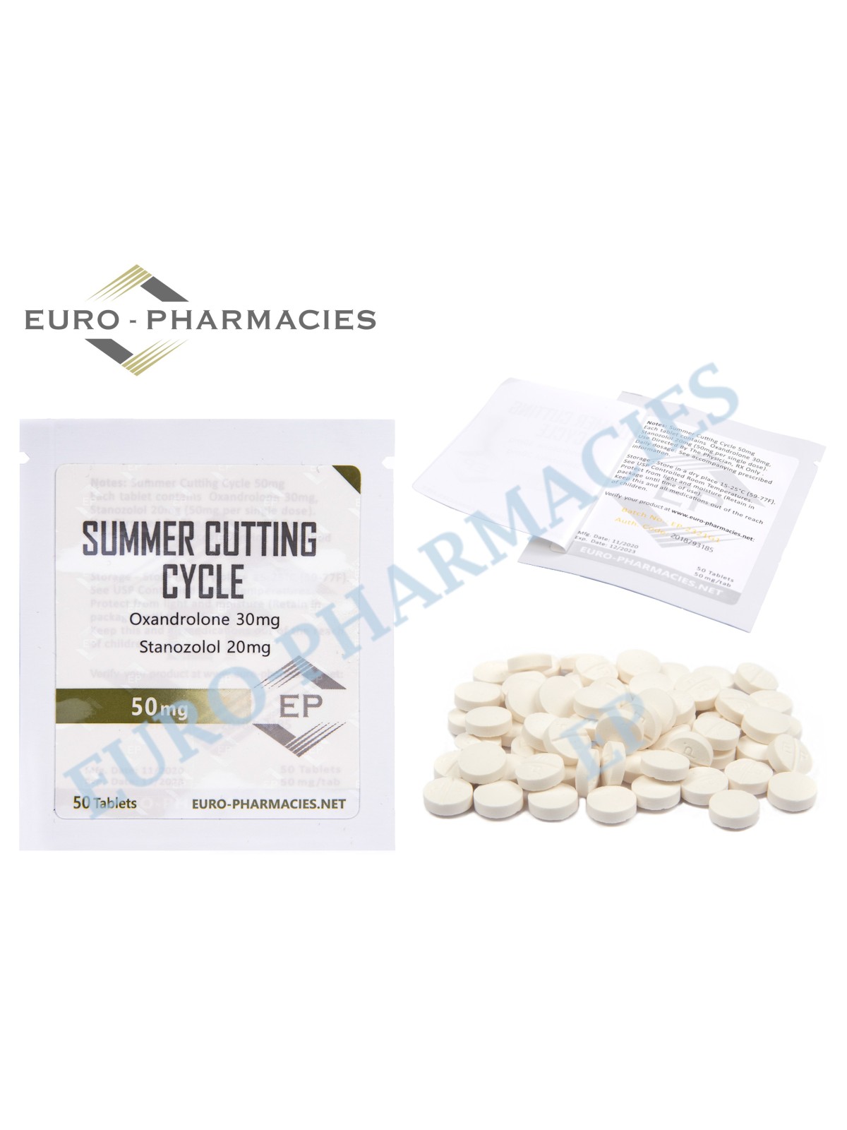 Summer Cutting cycle ( 20 mg winstrol + 30mg anavar)  -50mg/tab 50 Tabs/bag - EP - USA